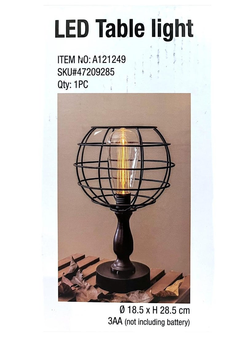بي آند دي مصباح طاولة ليد لون أسود يعمل بالبطاريات عدد 3 مقاس AA، لون الإضاءة اصفر - Image 1