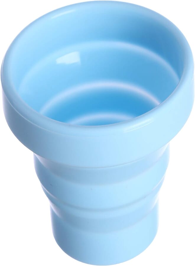 Agfa Foldable Silicone Cup with Lid, 8×8 cm - Blue