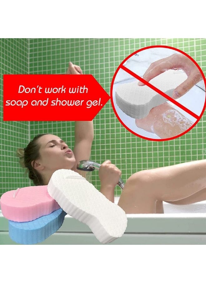 Axnzp 3Pcs Magic Exfoliating Bath Sponge,3D Super Soft Exfoliating Bath Sponge, Skin Friendly And Reusable For Adults Children And Pregnant Women. (Pink+Blue+Gray)  - Image 4