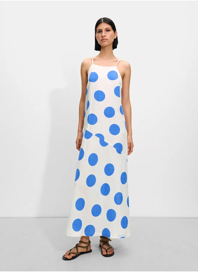 PARFOIS Polka Dot Long Dress