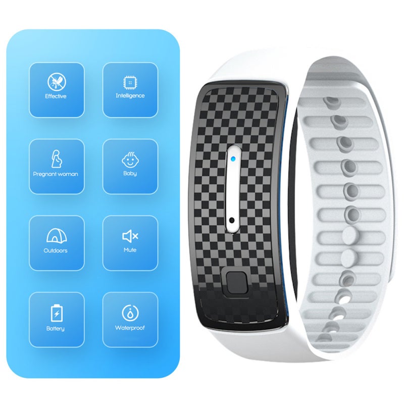 Mosquito Repellent Bracelet: Safe Physical Repellent, No Chemicals - Waterproof Wearable, 3 Adjustable Gears, 10 Day Battery Life, USB Rechargeable - Lightweight 36.5g White Bracelet for Indoor Outdoo - Image 2