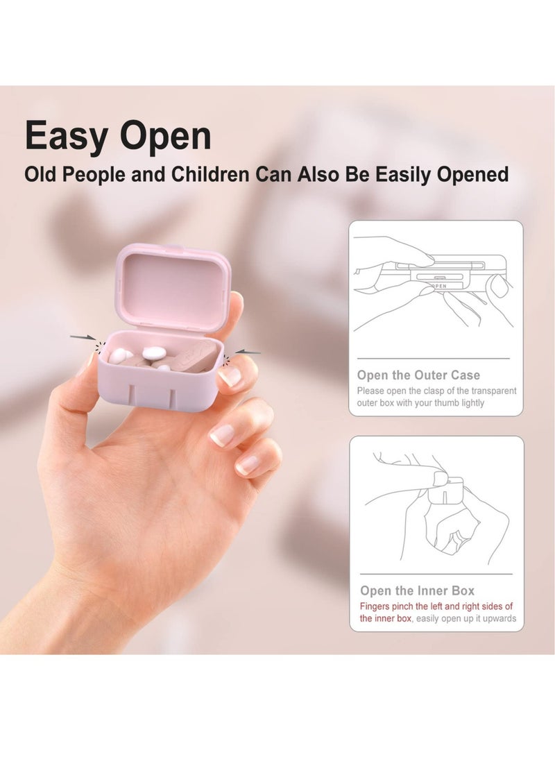 Excefore Daily Pill Organizer, 10 Compartments Portable Medicine Box, Combined Pill Case to Hold Vitamins, pill, Cod Liver Oil (Pink) - Image 5