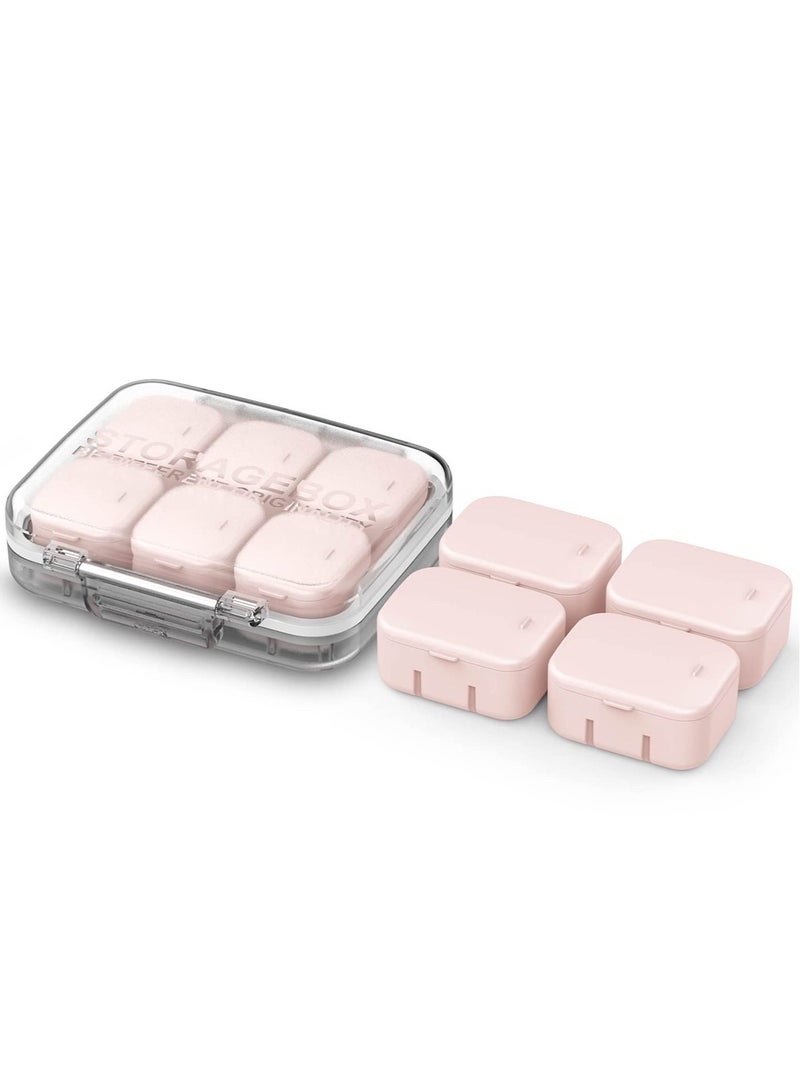 Excefore Daily Pill Organizer, 10 Compartments Portable Medicine Box, Combined Pill Case to Hold Vitamins, pill, Cod Liver Oil (Pink) - Image 1