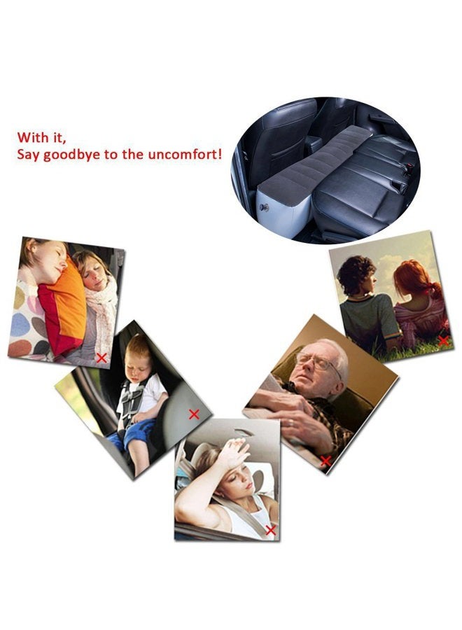 FMS Car Travel Inflatable Mattress Back Seat Gap Pad Mattress Air Bed Cushion Camping Air Couch (Gray) - Image 5