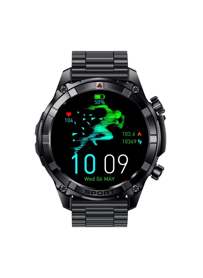 Xcell Xcell Elite6 Smartwatch, 1.52" HD Display, Bluetooth Calling, Wireless Charging, Flashlight, Heart-Rate/BP/SpO₂ Monitor, Multi Language, IP67, 7 Days Battery, iOS/Android Compatible - Black Frame with Metal Strap  - Image 5