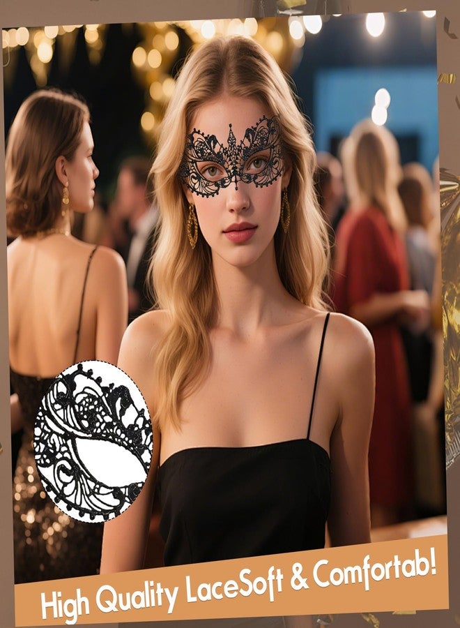 Homeaura 3 Pack Masquerade Masks for Women, Elegant Lace Party Masks Lace Masquerade Style | Lightweight Wear | Party Ready Set | Costume Accessory | Adult Party Mask - Image 4