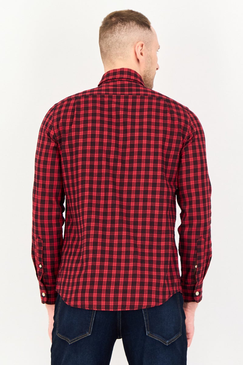 Chaps Men Regular Fit Checkered Long Sleeve Casual Shirt, Multicolor - Image 4