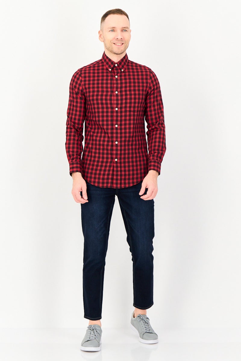 Chaps Men Regular Fit Checkered Long Sleeve Casual Shirt, Multicolor - Image 2