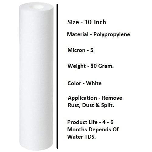 Dwiza Enterprise 02 PP Spun Filter1 Spanner4 Antiscalant Balls 2 mtr Pipe Spun Filter Cartridge 5 Micron 10 Inch for All Type of Ro Water Purifier 04 - Image 2