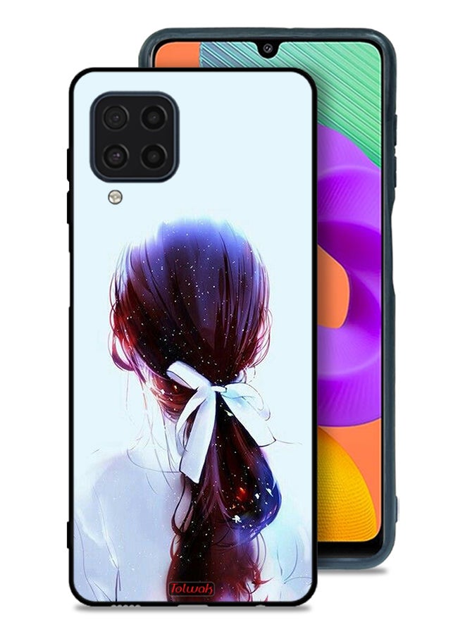 Tolwak Samsung Galaxy M32 4G Protective Case Cover Tie Hair With Hairband Girl Art - Image 1