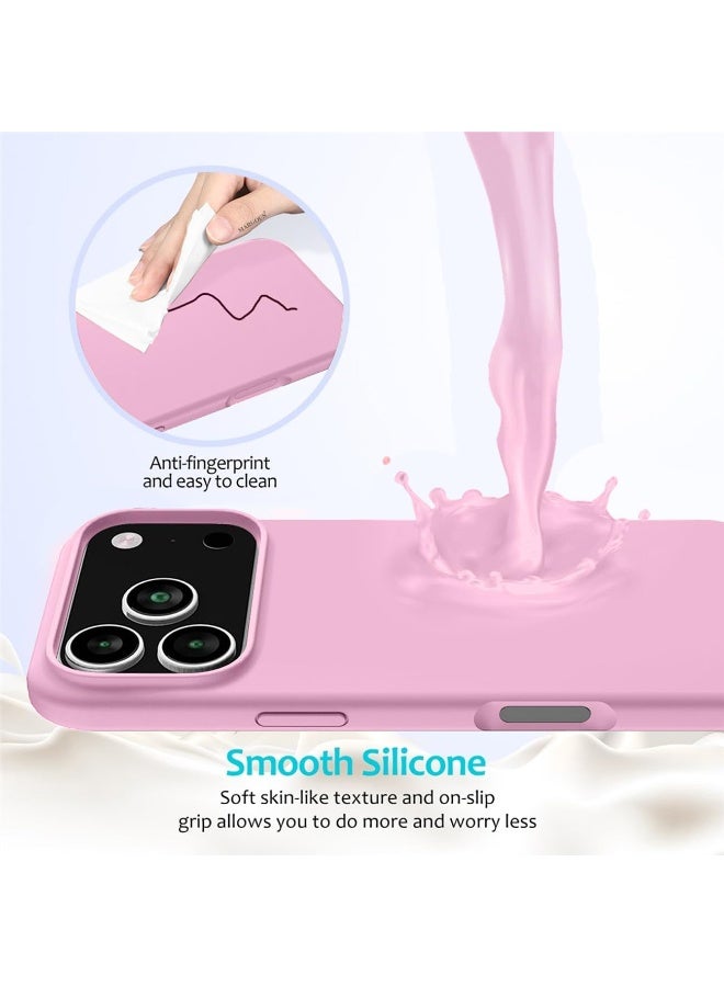 Premium Liquid Silicone Case for iPhone 17 Pro Slim Fit, Soft Touch with Microfiber Lining & Enhanced Camera Protection - Durable & Anti-Fingerprint | Pink - Image 3