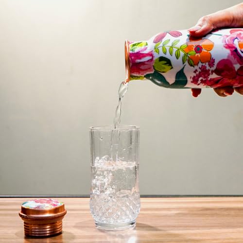Perilla Home Pure Copper Water Bottle 34 Oz Leak Proof 100% Pure - Ayurvedic Copper Vessel - Drink More Water And Enjoy The Health Benefits Immediately - For Gym, Yoga Bottle (Plain) - Image 3