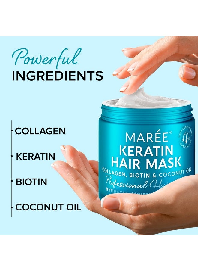 MAREE Hair Mask For Damaged Hair - Keratin Hair Treatment Conditioner - Extremely Deep Conditioning Hair Mask For Dry Damaged Hair And Growth, Hydrating And Repair, Keratina Mascarilla Para El Cabello - Image 5