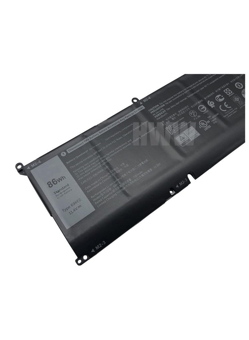 Zexen 11.4V 86Wh 69KF2 Battery Compatible with Dell Alienware M15 M17 R3 Precision 5550 XPS 15 9500 8FCTC 70N2F M59JH Series - Image 3