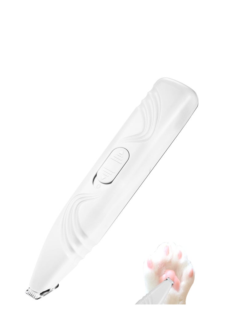 Excefore Dog & Cat Paw Trimmer, Cordless Electric Small Pet Grooming Clippers Hair Trimmer for Dogs Cats, Low Noise for Trimming Pet's Hair Around Paws, Eyes, Ears, Face, Rump (White) - Image 1