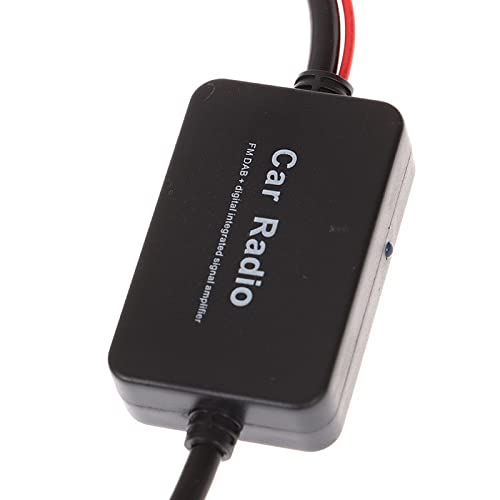 Azuocn Universal Car Stereo FM Radio Antenna Signal Booster Amplifier Amp,12V Power Supply DIN Plug Connector Adapter for Vehicle Truck SUV Car Audio Radio Stereo Media Head Unit Receiver - Image 3