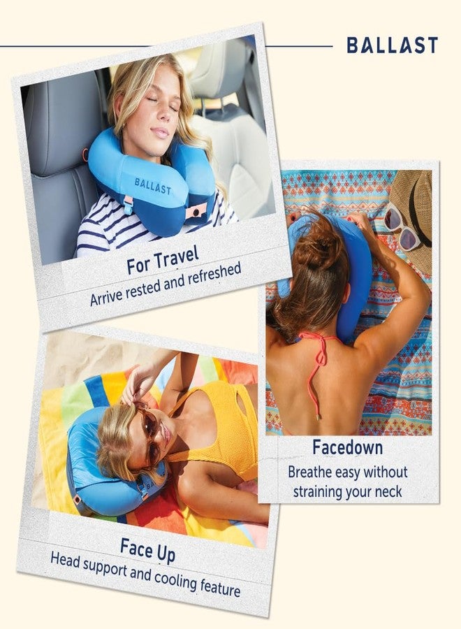 Ballast Travel Pillow PRO - Neck Pillow for Airplane, Compact Travel Pillow for Beach & Traveling, Enjoy Relaxation Wherever You Go (Tropical Blue) - Image 4