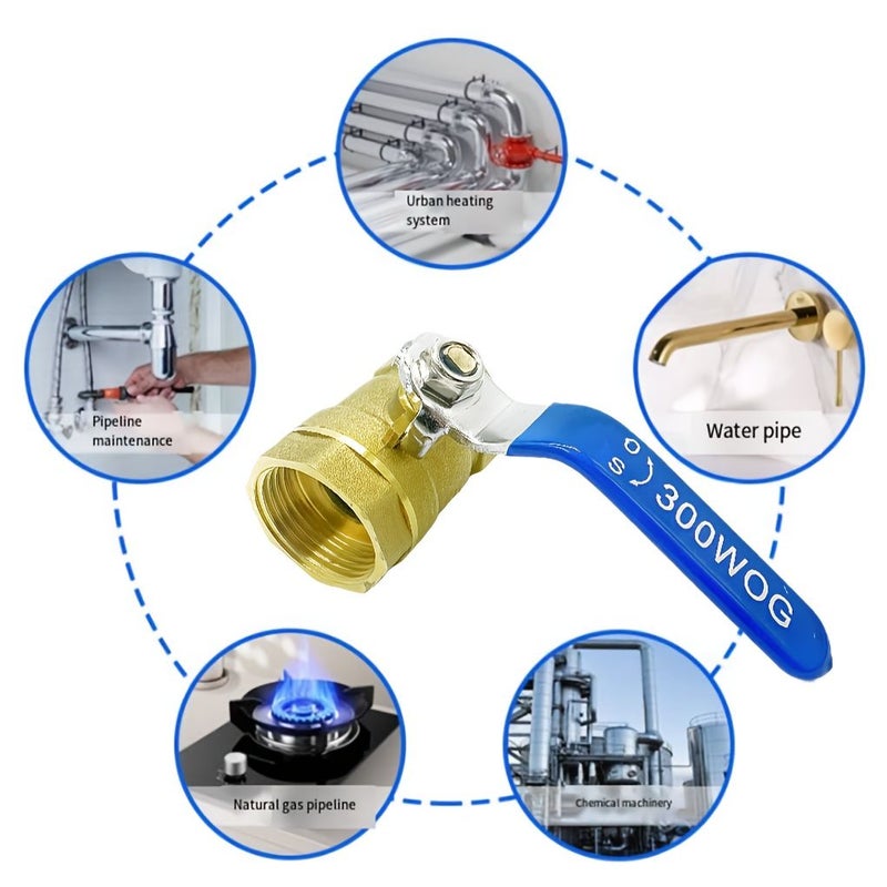 1 Inch DN25 Threaded Brass Ball Valve High Flow Water Pipe Control - Image 2