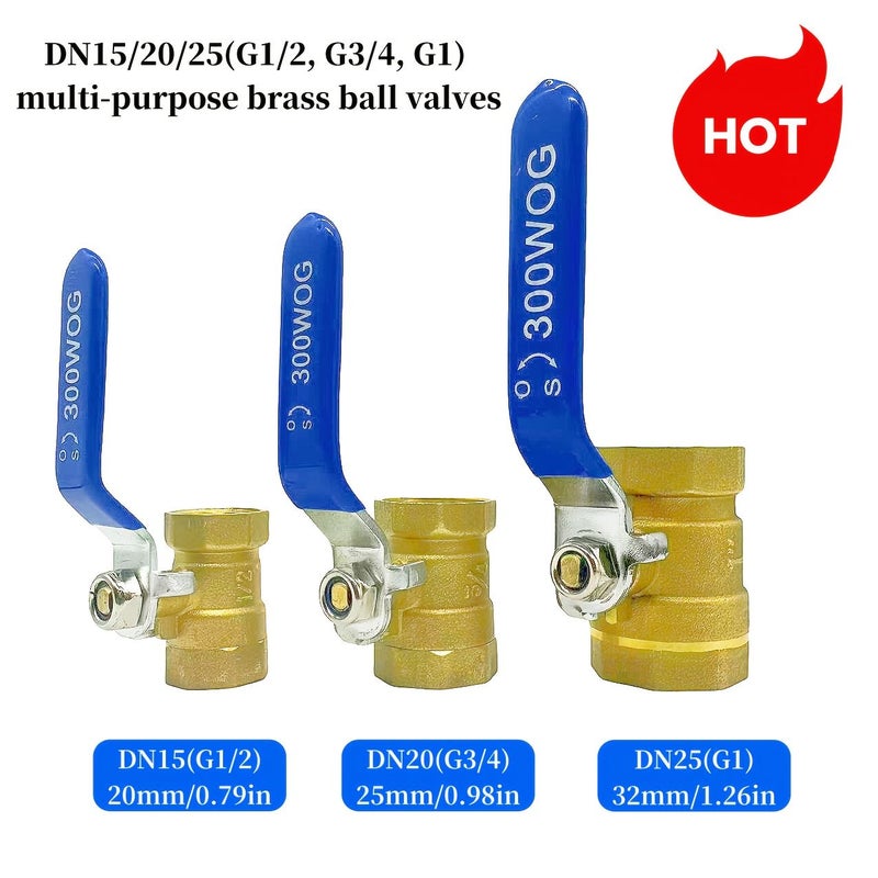 1 Inch DN25 Threaded Brass Ball Valve High Flow Water Pipe Control - Image 1