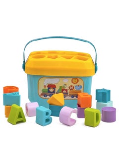 KIDSZONE Baby's First Shape Sorting Blocks Sorter Bucket for Toddler & Kids (Shape Bucket)