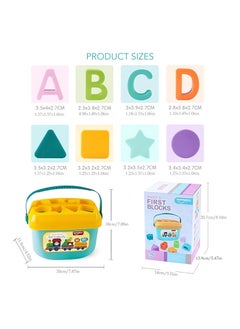 Generic KIDSZONE Baby's First Shape Sorting Blocks Sorter Bucket for Toddler & Kids (Shape Bucket)  - Image 3