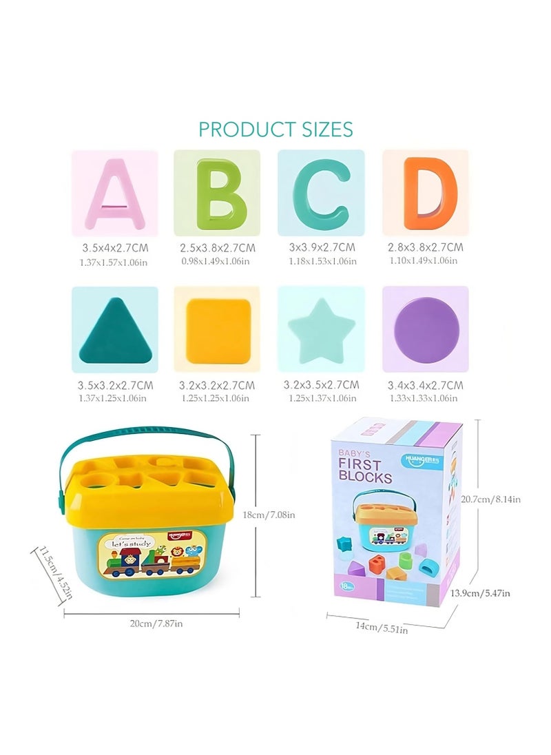 Generic - KIDSZONE Baby's First Shape Sorting Blocks Sorter Bucket for Toddler & Kids (Shape Bucket) - Image 1