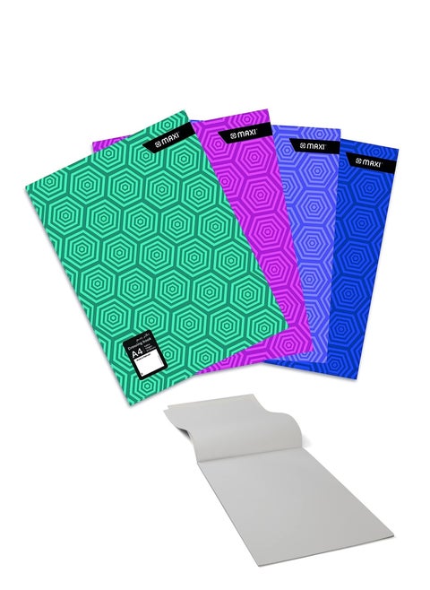4-Piece A4 Size Drawing Book With White Sheets