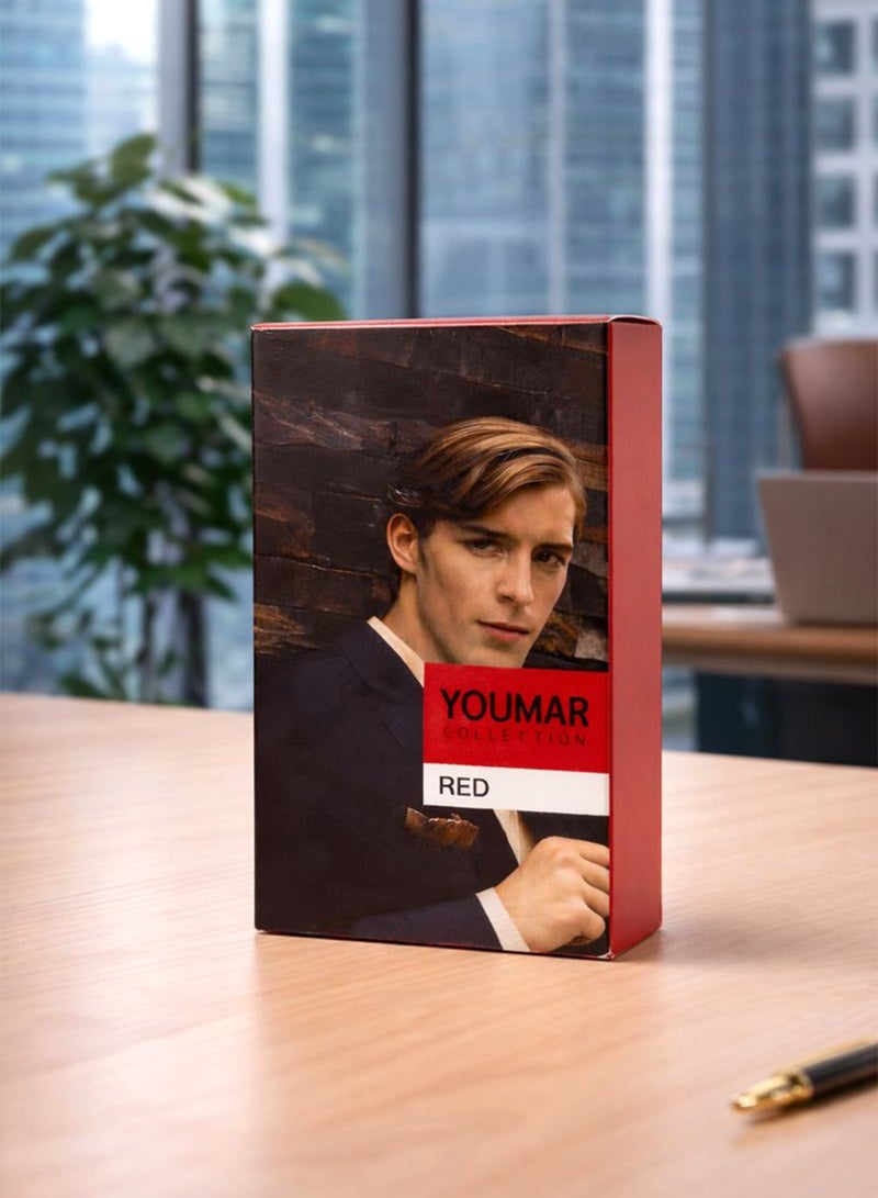 Youmar Collection Red No. 070114 Luxury Perfume for Men 100ML – Long-Lasting Fruity Citrus & Amber Cologne | Premium Men’s Fragrance - Image 3