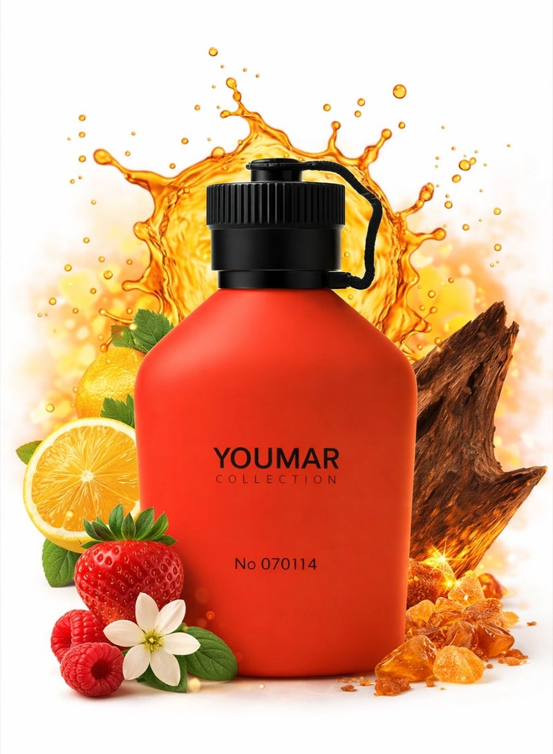 يومار عطر يومار كولكشن ريد رقم 070114 فاخر للرجال 100 مل – كولونيا تدوم طويلاً بنفحات الفواكه الحمضية والعنبر | عطر رجالي مميز - Image 1