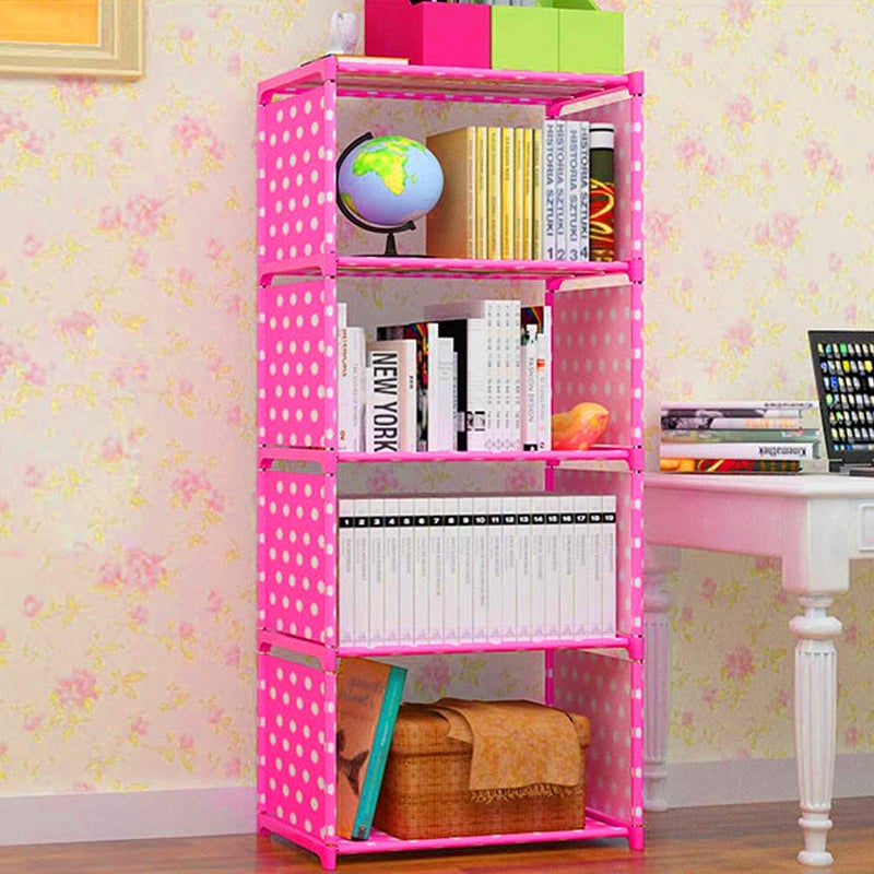 Sterling Sterling Book Shelf for Home Library Book Stand Book Rack for Study Room Book Stand Shelf Plastic Powder Coated Finish Set of 4 Layer Pink Color - Image 4