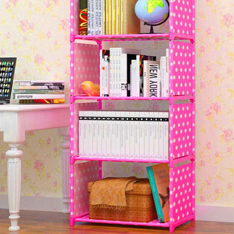 Sterling Sterling Book Shelf for Home Library Book Stand Book Rack for Study Room Book Stand Shelf Plastic Powder Coated Finish Set of 4 Layer Pink Color - Image 2