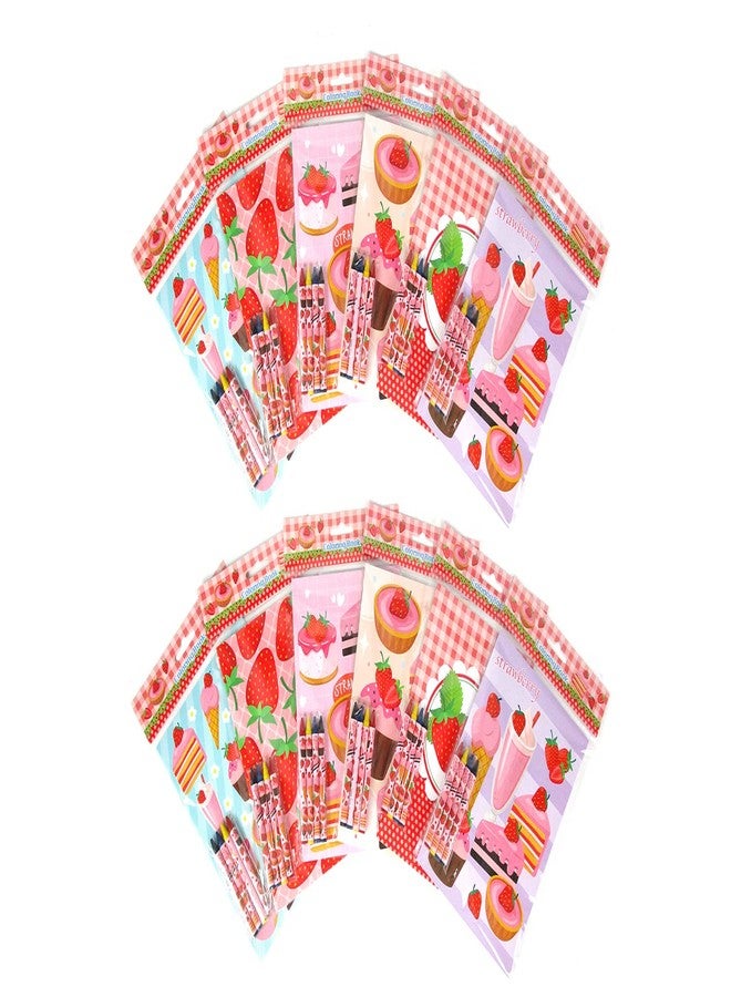 TINYMILLS Strawberry Coloring Book Set with 12 Coloring Books and 48 Crayons Strawberry Birthday Party Supplies Favor Bag Filler Carnival Prizes Rewards Classroom Party - Image 2