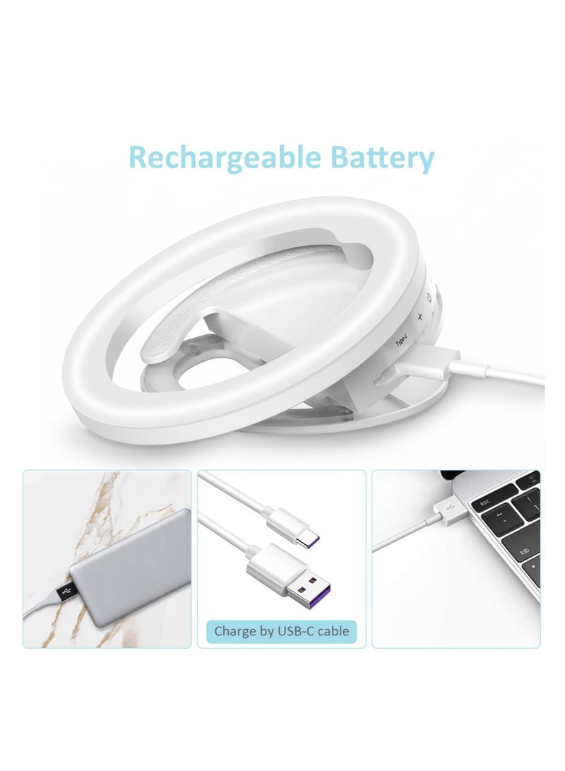 Excefore Selfie Ring Light, Clip-on Selfie Ring Light for Phone, Rechargeable Portable Travel Clip On Light, for Laptop iPhone iMac Monitor, for  Make Up, Video Recording, Phone Photography, Conference - Image 5