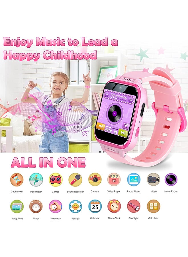 Arabest Kids Smart Watch,Rechargeable Touch Screen Toddler Watch,Game and Music Player Puzzle Toy for Birthday Gift for Kids(Pink)  - Image 3