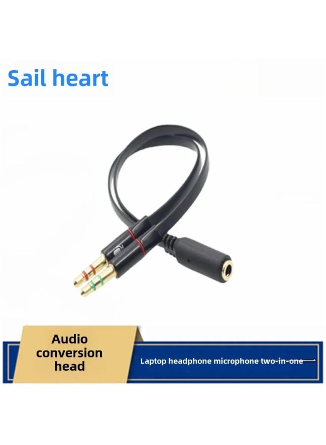 Notebook Computer Headset Microphone Two-In-One Adapter 3.5 Audio Splitter Fiber Optic Connection Head/Adapter-Color:White - Image 2