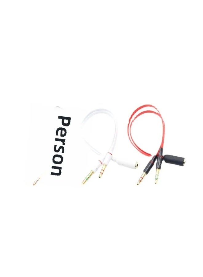 Notebook Computer Headset Microphone Two-In-One Adapter 3.5 Audio Splitter Fiber Optic Connection Head/Adapter-Color:White - Image 4