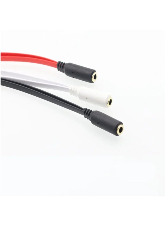 Notebook Computer Headset Microphone Two-In-One Adapter 3.5 Audio Splitter Fiber Optic Connection Head/Adapter-Color:White - Image 3