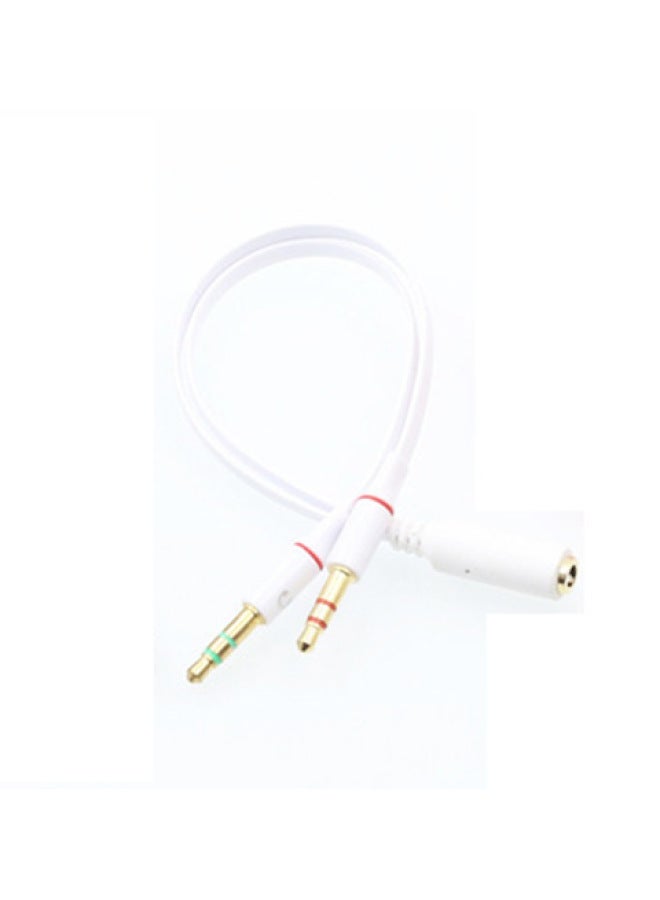Notebook Computer Headset Microphone Two-In-One Adapter 3.5 Audio Splitter Fiber Optic Connection Head/Adapter-Color:White - Image 1