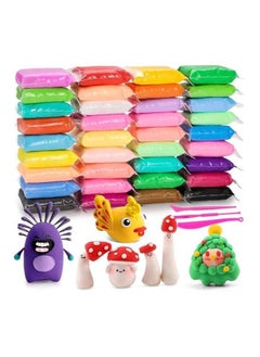 48 Pieces Air Dry Foam Clay for Kids, Non-Sticky Hands with Creative Tools, Hypoallergenic and Eco-Friendly, Suitable for Kids and Adults, Perfect for Crafts and Art Creation