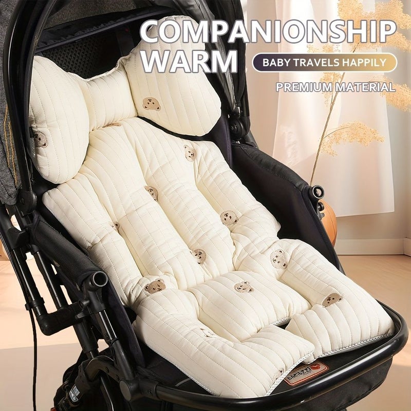 Thickened Pure Cushion For Strollers Baby Carriers And High Chairs Little Bear Suitable For All Seasons - Image 1