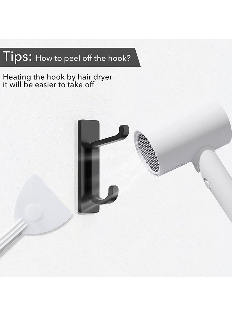 4 Pack Self Adhesive wall Hooks, Heavy Duty Stainless Steel Hooks, Easy to Install Bathroom Kitchen Organizer Hooks for hanging Towel, Clothes, utensils,No Drilling Needed - Image 5