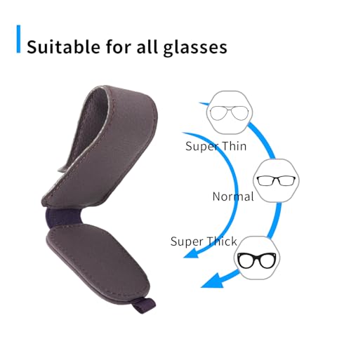 Yuoyar 2 Packs Magnetic Sunglass Holder for Car Visor - Universal Sunglasses Clip for Different Size Eyeglasses - Convenient Interior Car Accessories (Purple) - Image 5