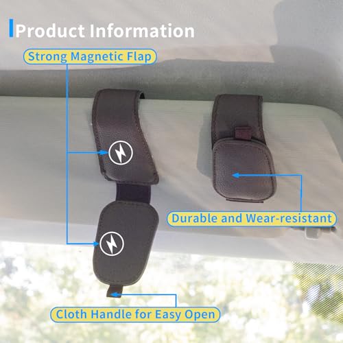 Yuoyar 2 Packs Magnetic Sunglass Holder for Car Visor - Universal Sunglasses Clip for Different Size Eyeglasses - Convenient Interior Car Accessories (Purple) - Image 4