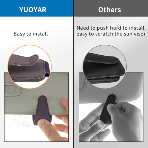 Yuoyar 2 Packs Magnetic Sunglass Holder for Car Visor - Universal Sunglasses Clip for Different Size Eyeglasses - Convenient Interior Car Accessories (Purple) - Image 3