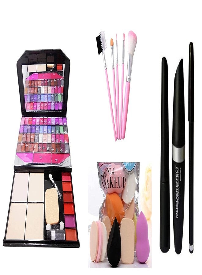 PROTYA Fashion Makeup Kit for Girls + Hello Kitty Makeup Brushes 5 Piece + PRO TYA Makeup Sponges 6 Piece + Eye Liner & Kajal & Mascara & Eye Brow Pencil (3in1) - Image 2