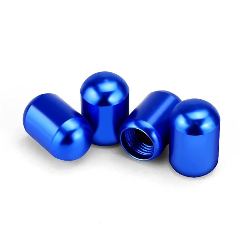 JUSTTOP 4PCS Car Tire Valve Stem Caps, Air Caps Cover, Universal for Cars, SUVs, Bike, Trucks and Motorcycles, Car Wheel & Tire Exterior Accessories-Deep Blue