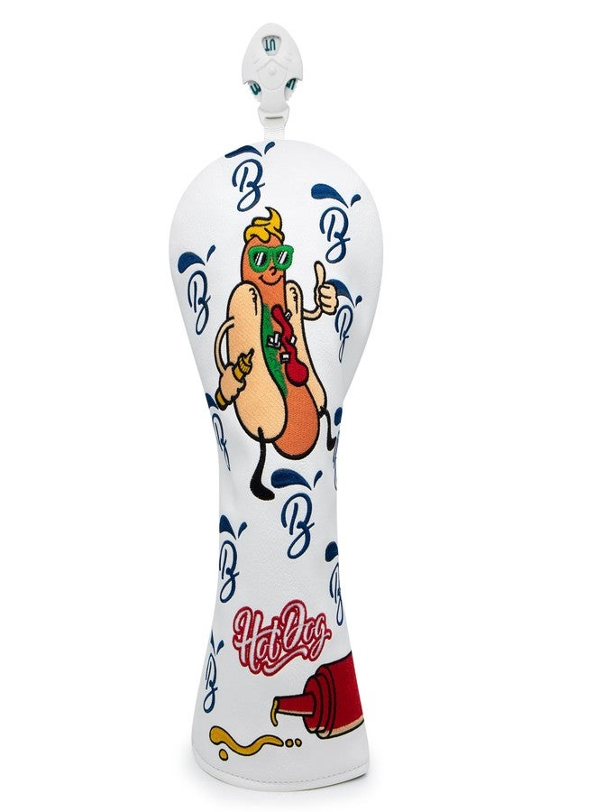 BAIRBRE Golf Club Covers, Hot Dog Golf Driver Cover Fariway Wood Headcovers Hybrid Head Covers 3 Wood Headcover Leather Golf Headcover with Number Tag for All Brand - Image 1