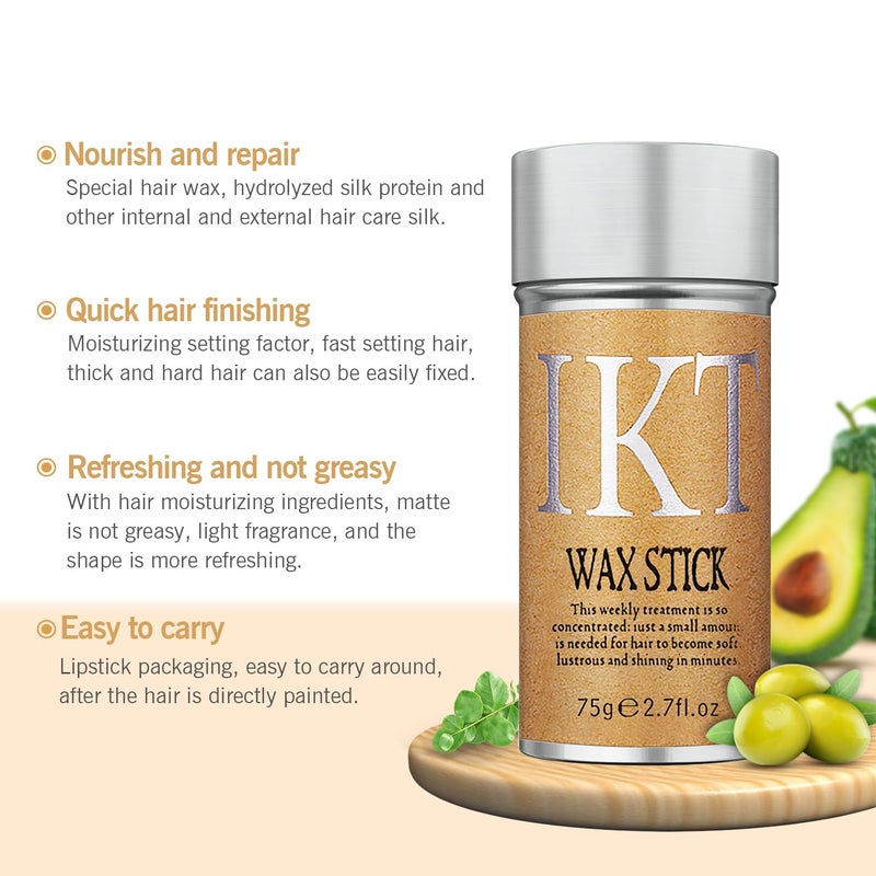 Shiyalan Wax Styling Stick for Non-Greasy Hair Pomade with Strong Hold, Floral Scent - For Hair - 3 PCS - Image 2