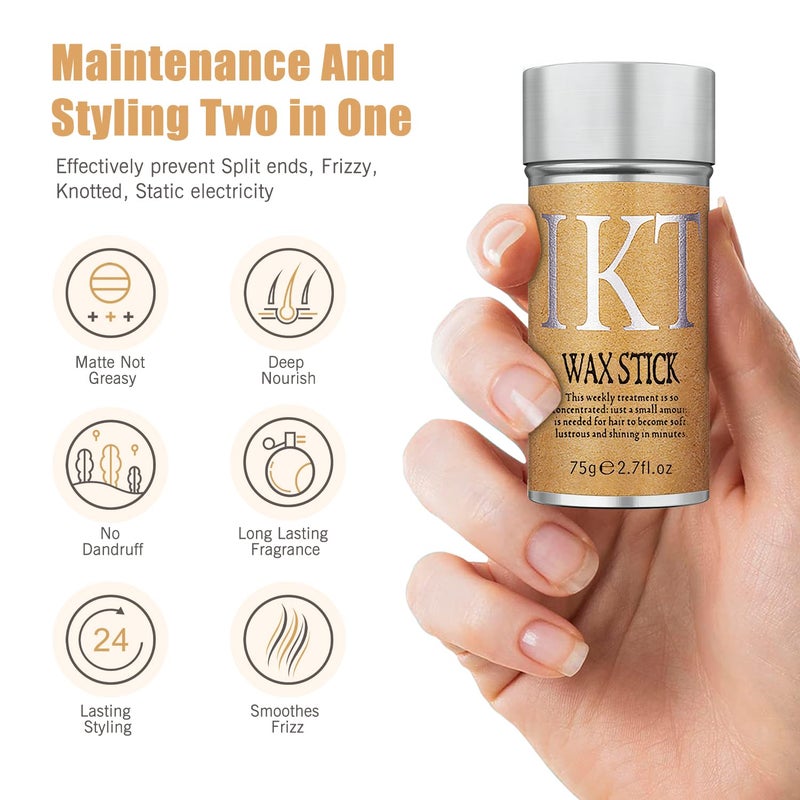 Shiyalan Wax Styling Stick for Non-Greasy Hair Pomade with Strong Hold, Floral Scent - For Hair - 3 PCS - Image 3