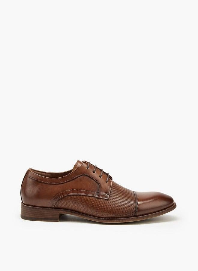 DUCHINI Men's Textured Lace-Up Derby Shoes - Image 3